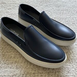 Ferragamo Fury 2 Slip-on Loafers, Mens size 11, Navy